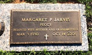 Photo of Headstone of Margaret Patricia Flanigan Jarvis