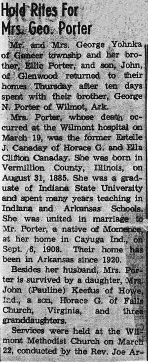 Estella Porter's obituary
