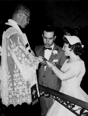 Wedding picture for Frances Jean Dutsch and George A Brandt, Jr