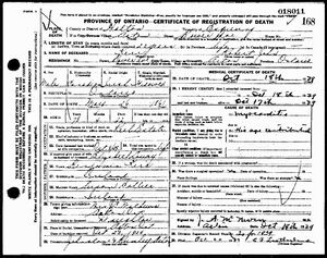 Robert Kerr death certificate