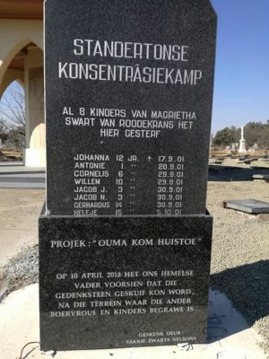 Swart children who died in the British Concentration Camp, Standerton