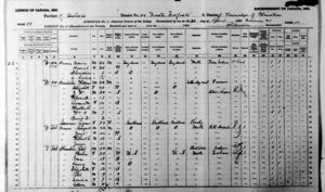 1891 Canadian Census Bannister and Sumner