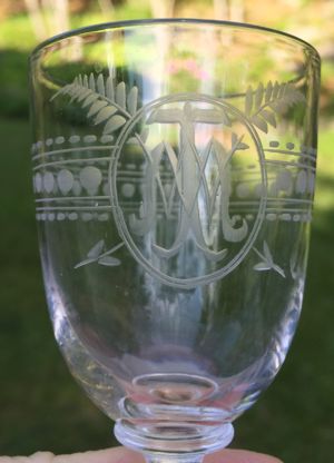 Glass with monogram