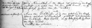 Marriage Philip Munnickhof and Anna van Erckhuijsen, 3 May 1707 Dordrecht