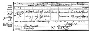 Marriage Record : Alfred & Mary (Ganly) Brudell