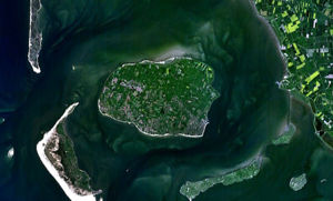 NASA satellite photo of Föhr and North Frisian islands