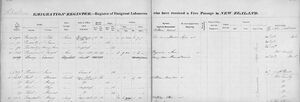 Immigration 1841 / 1842 to New Zealand