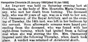 Death of Henrietta Maria OMMANNEY