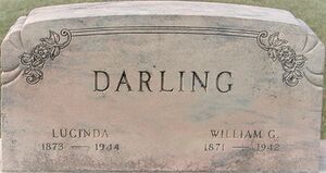 William G and Lucinda Darling - gravestone, Greenlawn Union Cemetery