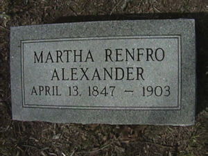Martha Lydia Renfro Alexander memorial marker