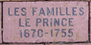 Famille Le Prince memorial brick
