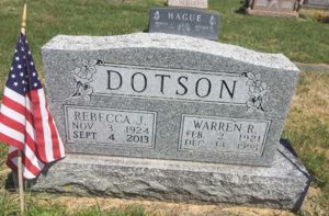 Dotson Grave Marker
