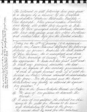 This is the 25 page will of Hendrina DeBest Houwen (sp) widow of John Houwen