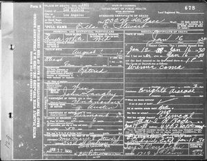 California, County Birth and Death Records:  Ella E. Stewart