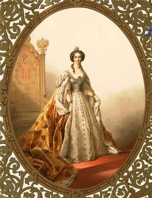 Empress Maria Alexandrovna in Her Coronation Robes