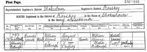 Birth Record : Francis James Wynne (1897 - ?)
