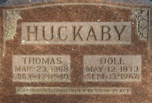 Florence Caroline Bridges & Thomas Huckaby Headstone 2