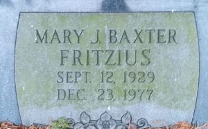 Mary Fritzius headstone