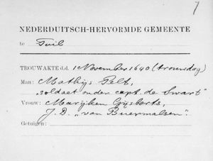 Marriage (Index) of Mathijs Pelt and Marijken Gijsberts
