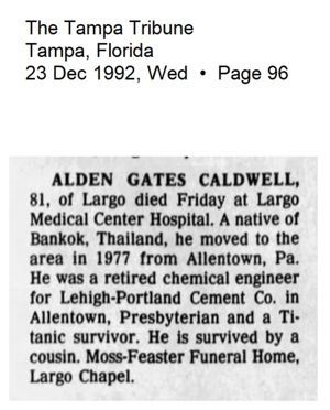 Alden Caldwell obituary