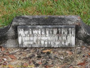 Headstone of Alice Rose Hoffman (nee Daniels)