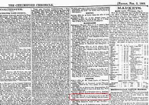 Ann (McLellan) Belfrage death 1869 news article