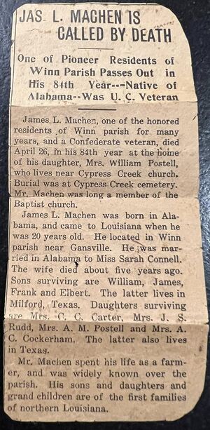 James Louis Machen Obituary