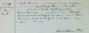 Baptized record 1910 - Joseph Georges henry Ayotte