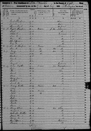 1850 US census Paynter & Nancy Thompson are Heads of Households