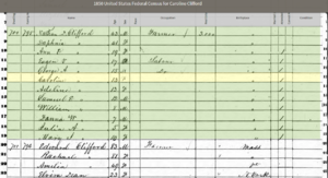 Nathan Clifford & Edward Clifford Households, 1850 Census