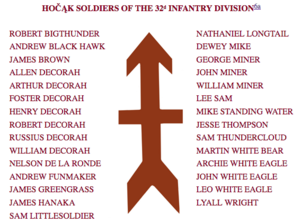 Hocąk Soldiers who Served in the 32nd Infantry Division in WWI
