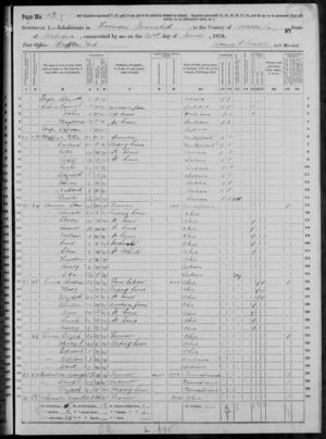 Elijah E Evans in 1870 U.S. Census