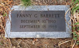 Fannie Barrett grave marker