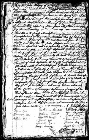 Marriage license John HODGIN to Mary VERNON