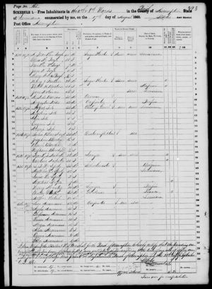 Arceneaux Family 1860 Census