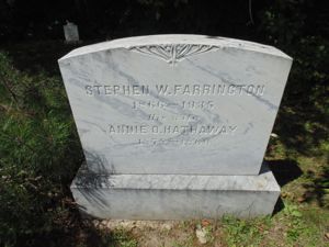 Stephen and Annie Farrington cemetery stone
