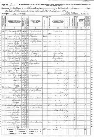 1870 US Census for Ticonderoga, NY - Charles & Maria Briggs family