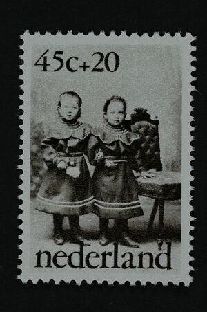 Stamp depicting Anna and Adriana van Bruggen