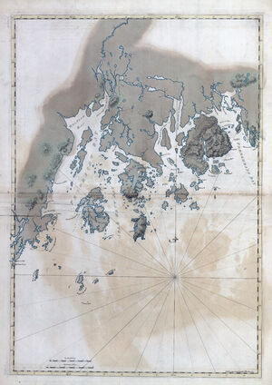 Coast of Maine from Frenchmans Bay to Mosquito Harbor with Early Settler Lots about 1776
