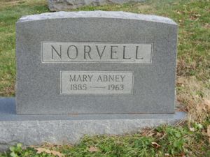 Mary Abney Norvell tombstone.
