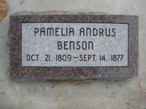 Pamelia Benson's Headstone