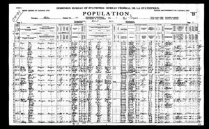 Evelyn Charpentier Canada Census 1921