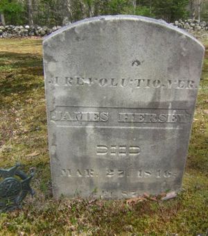 Headstone for James Hersey Jr