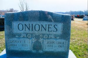 John & Dolly (Fulk) Oniones gravestone