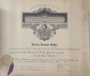 Henry Sejda's High School Diploma