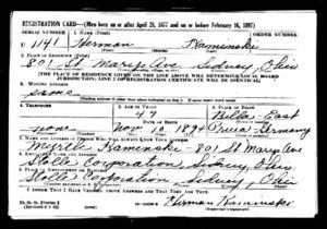 Herman Kaminski WWII Draft Registration Card
