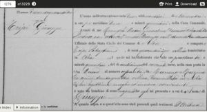 Giuseppe Tripi, Birth Records, November 25, 1892
