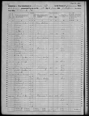 1860 Census Monroe Township, Delaware, Indiana, USA