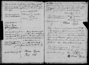 Copy of Marriage Register for William Yaxley and Mary Spooner