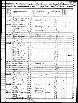 Enos Williams 1850 Census Record
